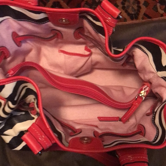 Dooney & Bourke Red and Zebra design handbag - Picture 4 of 5
